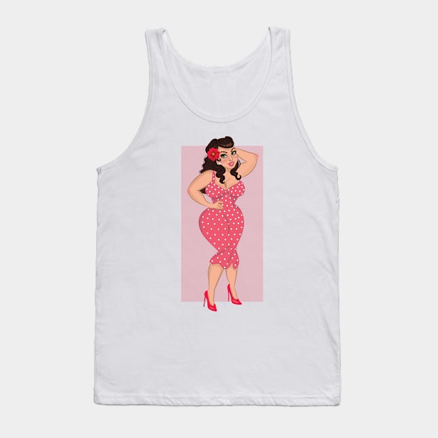 Curvy Pin Up Girl Tank Top by monicasan